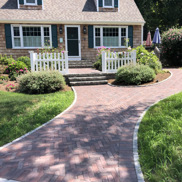 Scenic Style Ltd - Reclaimed Brick Walkway, Stone Edging